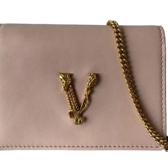Blush/Gold Leather Virtus Mini crossbody - Picture 3 of 9